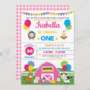 Recherche de pink farm birthday invitations Animaux de ferme