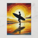 Recherche de surfeur cartes postales Plage