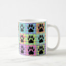 Recherche de empreintes de pattes colorés tasses Motif