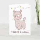 Search for llama thank you cards Thanks a llama