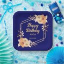 Search for navy blue and orange plates For her