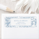 Search for rose flower return address labels Dusty blue