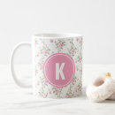 Search for monogram pink flowers mugs Pattern