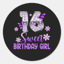 Search for purple black sweet 16 stickers Sixteen
