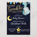 Recherche de moon baby shower invitations Bleu marine