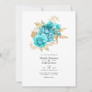 Search for aqua and gold wedding invitations Blue