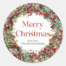 Search for evergreen wreath stickers Red and green