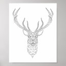 Search for black and white deer art Monochrome
