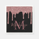 Search for rose gold napkins Glitter drips