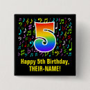 Search for 5 square buttons 5th birthday