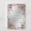 Search for silver and peach wedding invitations Watercolor