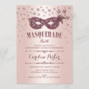Search for pink masquerade party invitations Elegant