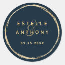 Search for navy and gold wedding stickers Rustic
