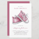 Search for pink booties baby shower invitations Watercolor