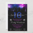 Search for silver star birthday invitations Purple