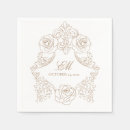Search for crest monogram napkins Gold