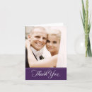Search for purple wedding thank you cards Bride and groom