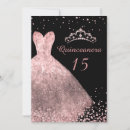 Search for black gold quinceanera invitations Tiara