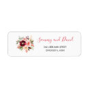 Search for blush floral return address labels Boho bohemian