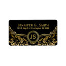 Search for quatrefoil pattern return address labels Black