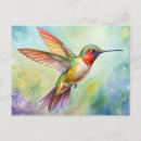 Recherche de peinture colibri cartes postales Coloré