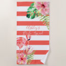 Search for pink flamingo beach towels Monstera
