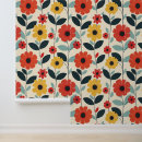 Search for orange floral art Retro