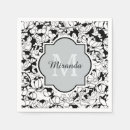 Search for black and white floral napkins Feminine