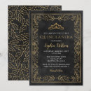 Recherche de black gold quinceanera invitations Tiare