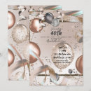 Search for rose gold 40th birthday invitations Silver