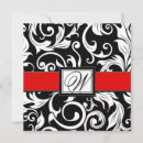 Search for monogram damask red invitations White