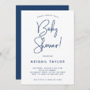 Search for navy blue and white baby shower invitations Calligraphy