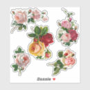 Recherche de fleurs antiques autocollants Roses roses roses