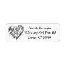 Search for black and white heart return address labels Bridal shower