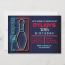 Search for neon bowling birthday invitations Pink
