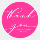 Search for hot pink wedding stickers Thank you