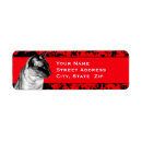Search for red cat return address labels Modern