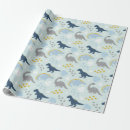 Search for baby dinosaur wrapping paper Blue