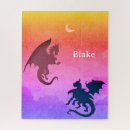 Recherche de dragon noir puzzles Rouge