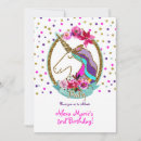 Search for gold unicorn birthday invitations Floral