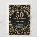 Search for black floral pattern invitations Black and gold