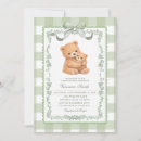 Search for green bear invitations Gingham