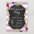 Search for pink white retirement invitations Retiring