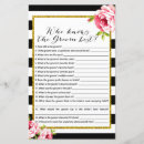 Search for who knows groom best Bridal shower activities