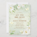 Search for green white baby shower invitations Floral