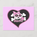 Search for girly skull postcards Heart