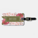 Search for floral luggage tags Green leaves