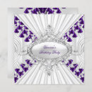 Search for royal purple birthday invitations White
