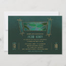 Search for green bar bat mitzvah invitations Masculine