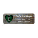 Search for plaid wedding return address labels Buffalo check